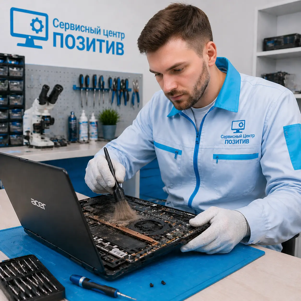 Чистка ноутбука Acer от пыли в Ишимбае | Замена термопасты